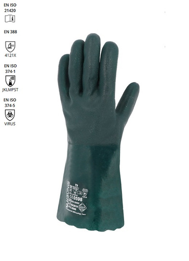 PVC 304 HANDSCHUHE 40CM GRÜN